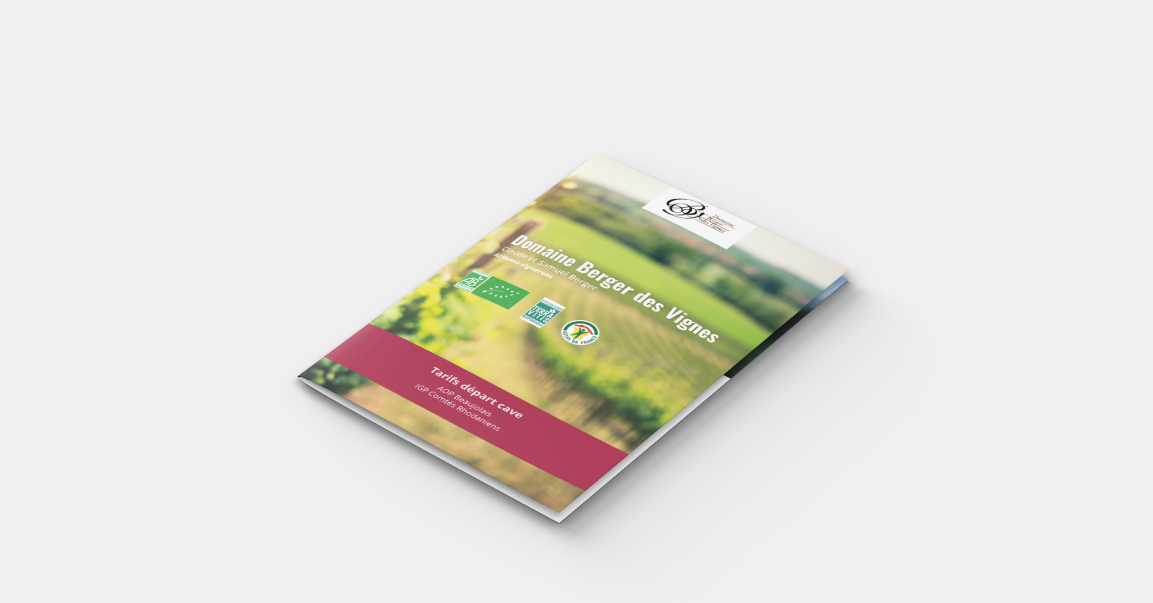 Domaine Berger des Vignes dépliant première page