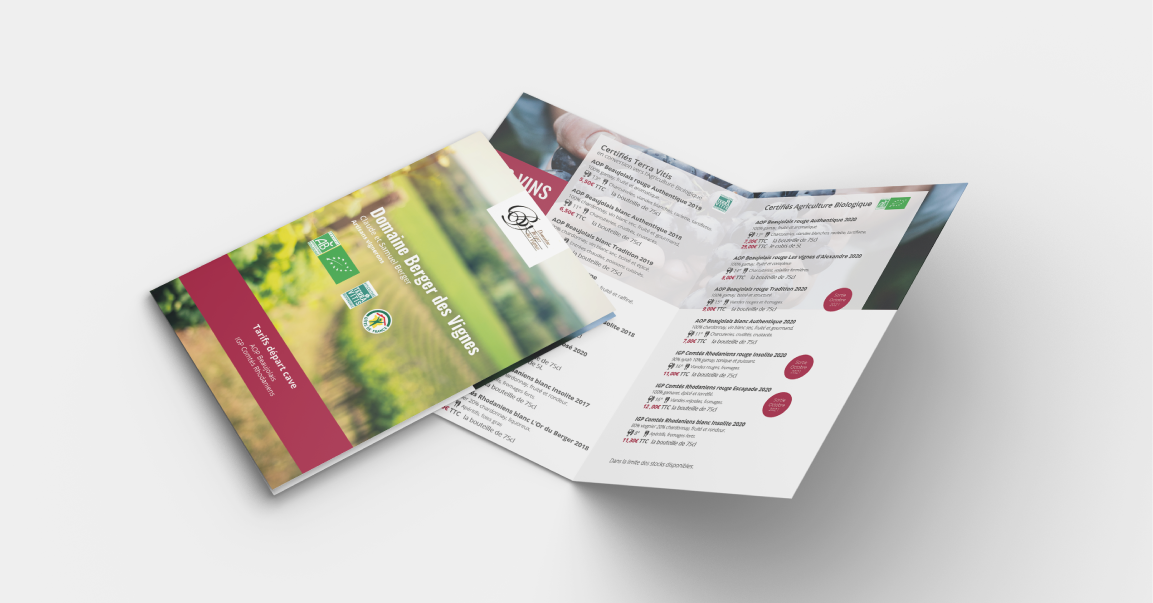 Domaine Berger des Vignes dépliant